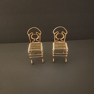 Chairs, 4 1/4 In, Fairy, Garden Planter, House Decor, Goldish Metalish, Crafts